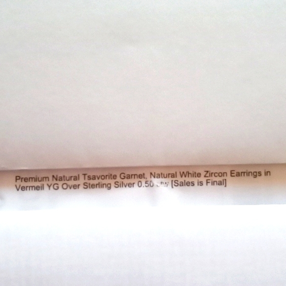 PREMIUM NATURAL TSAVORITE GARNET, NATURAL WHITE ZIRCON EARRINGS - Picture 5 of 5